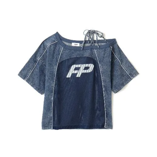 atmos pink Off Shoulder Football T-shirt
