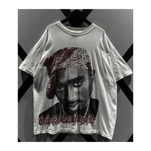 VINTAGE 2PAC Red Bandanna Print T-Shirt