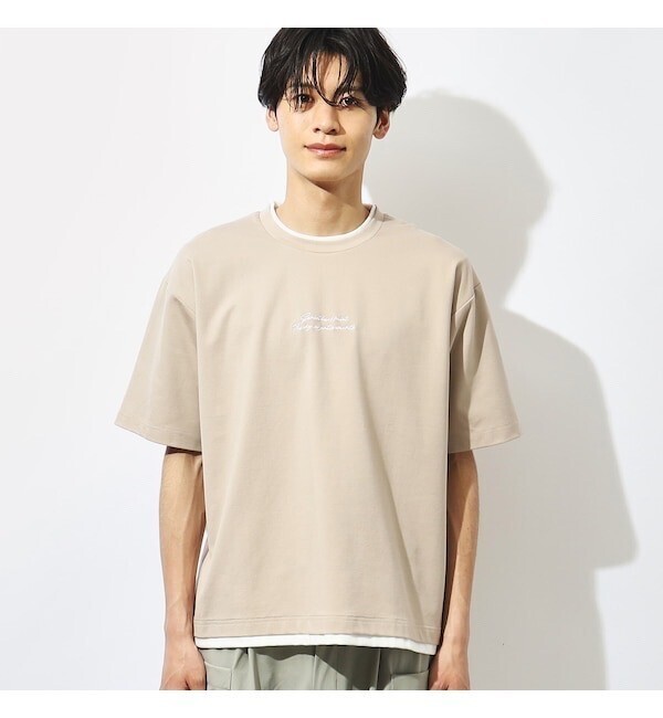 THE SHOP TK ポンチフェイクレイヤードTシャツ