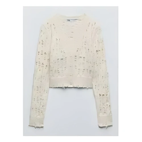 ZARA クロップドユーズド ニットカーディガン