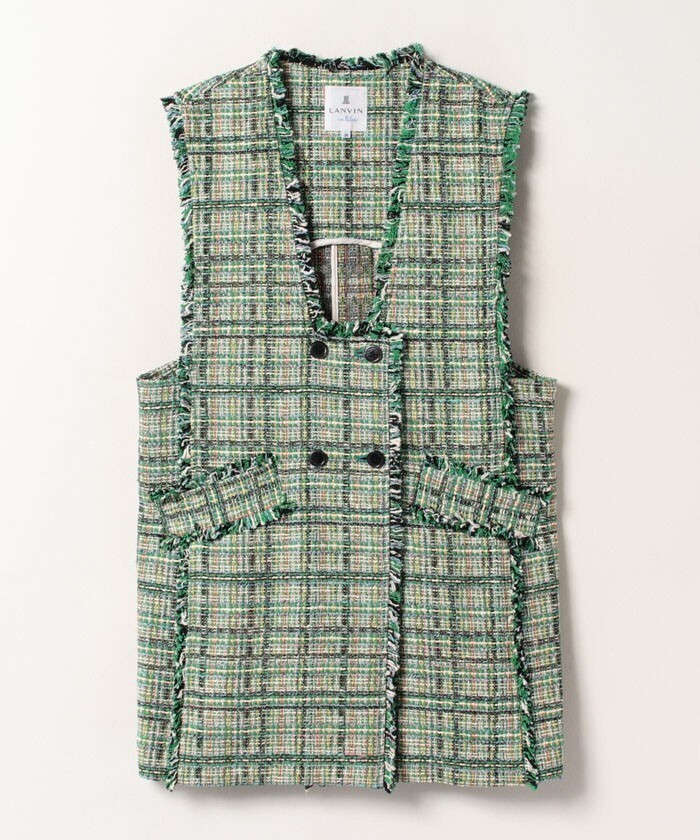 LANVIN en Bleu ミックスツイードベスト