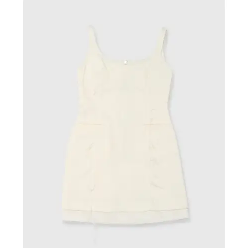 JOSE MOON SQUARE NECK SATIN MINIDRESS