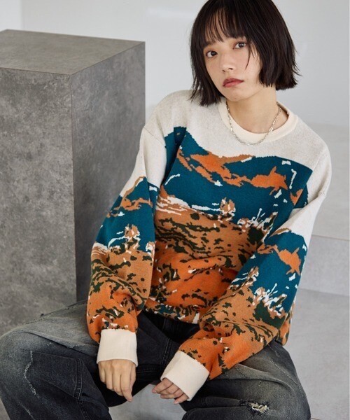 PBLIM ニット セーター 「UNISEX」ランドスケープニット レディース メンズ