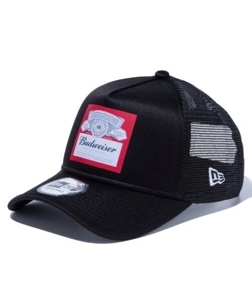New Era キャップ 9FORTY A-Frame トラッカー Budweiser バドワイザー ラベルロゴ