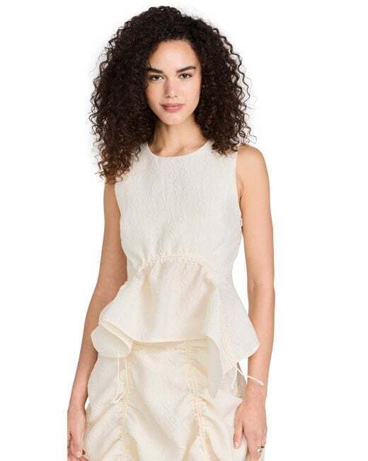 SEA NY Women's White Elegi Solid Tank Top