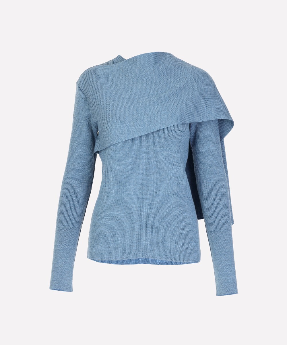 AKIRA NAKA Sabien Wrap Neck Knit