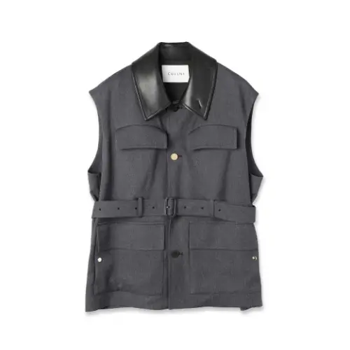 CULLNI Faux Denim Safari Vest