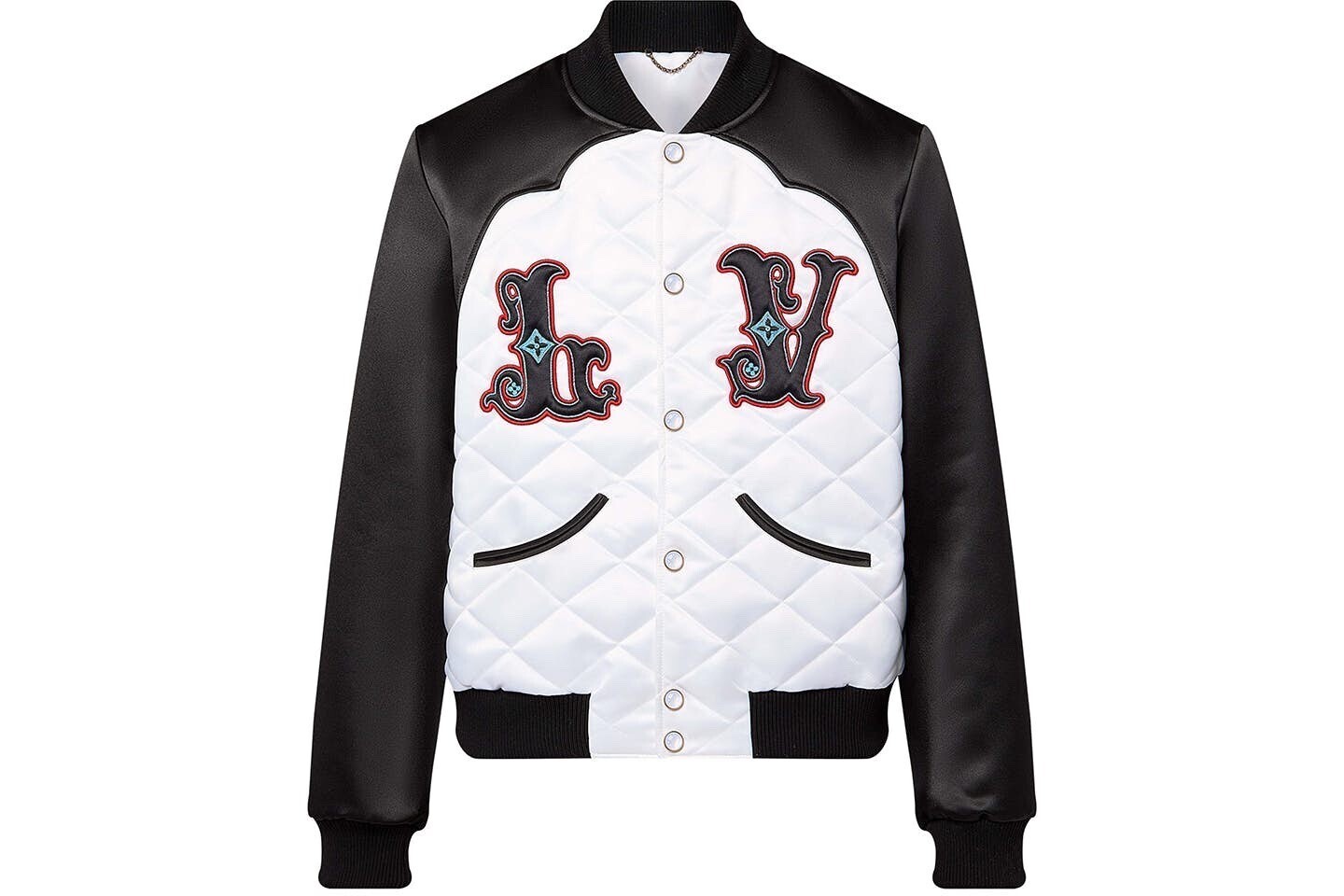 LOUIS VUITTON Bicolor Satin Bomber Jacket