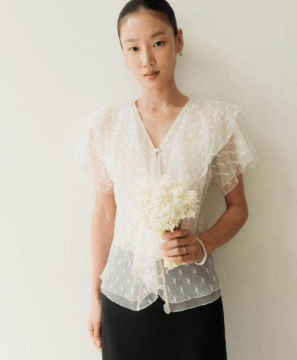 ORR Romantic Frill Blouse Cream