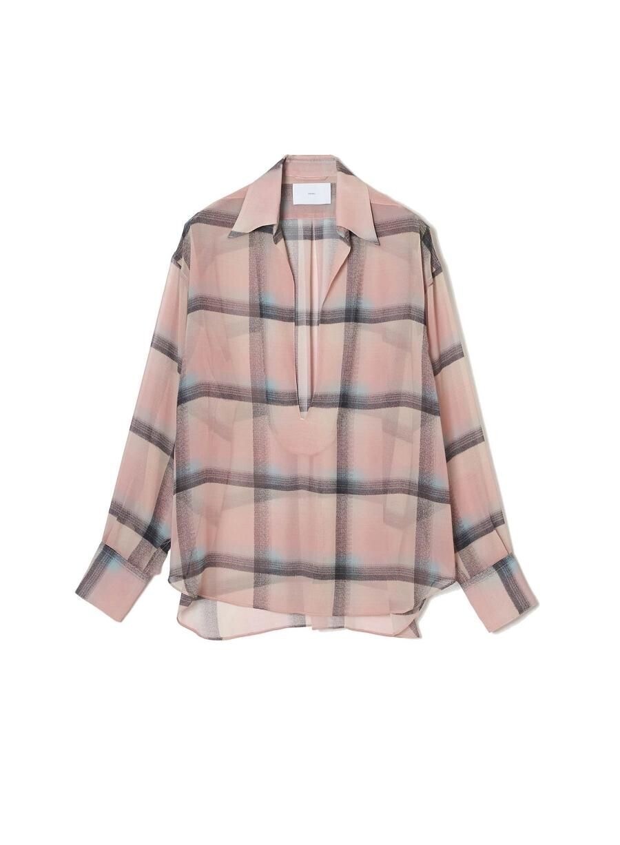 SUGARHILL SHEER OMBRE PLAID BLOUSE
