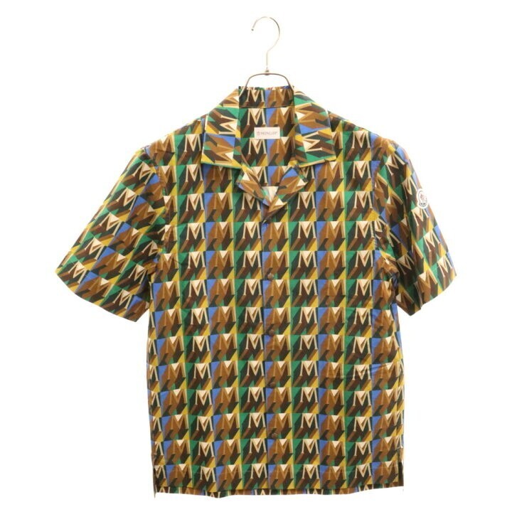 MONCLER CAMICIA グラフィックプリント スナップボタン オープンカラー半袖シャツ