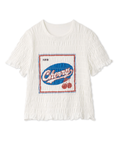 FURFUR フルーツモチーフシャーリングTシャツ