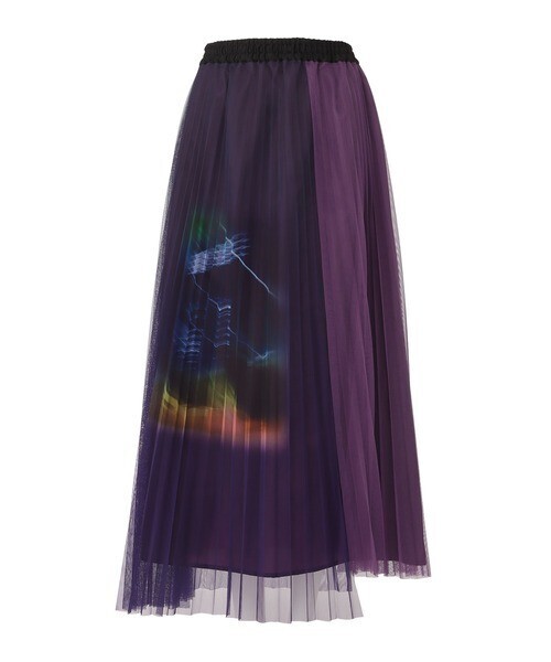 AULA AILA フォトプリントプリーツスカート