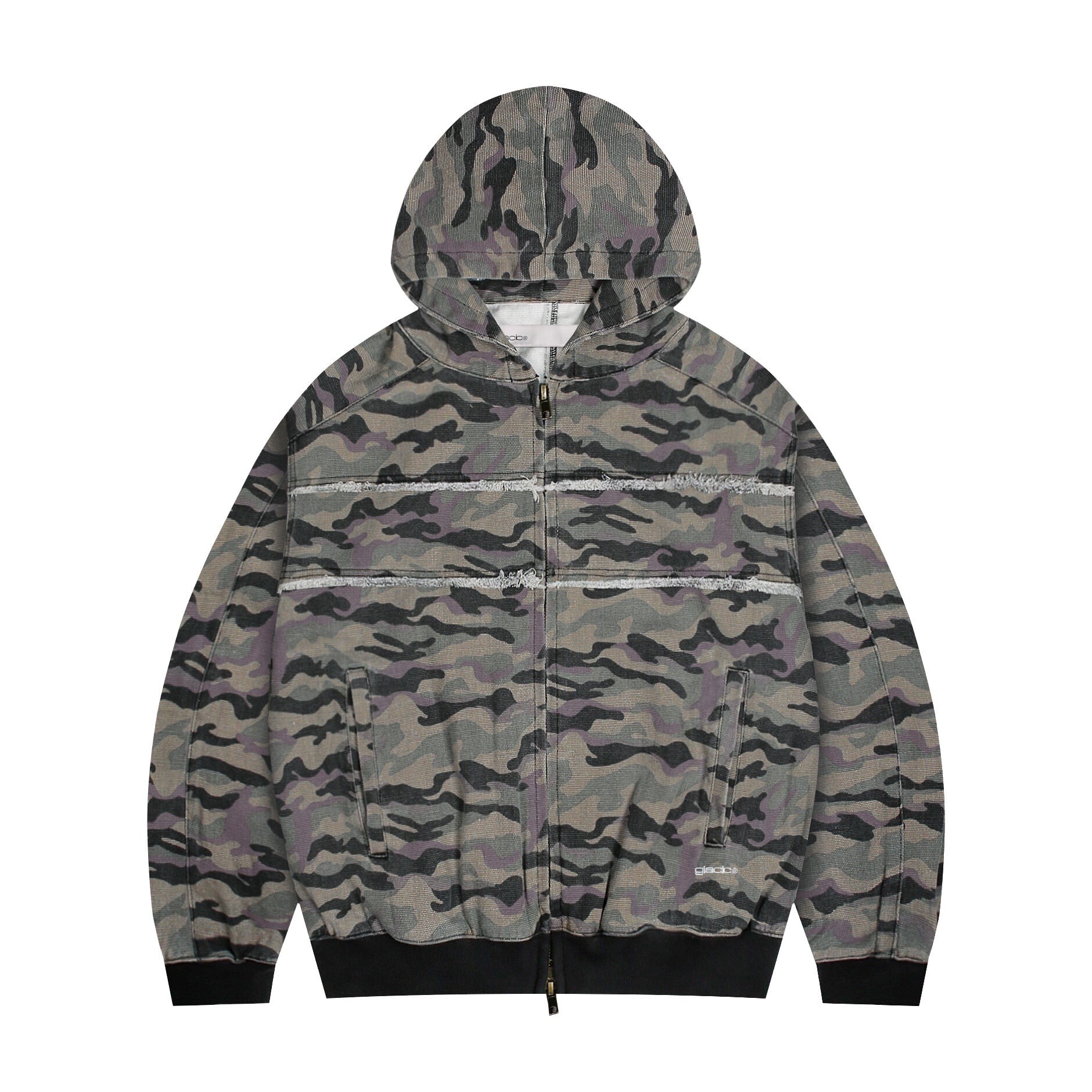 GLACK GJ061 カモキャンバスジップアップフーディ (CAMO)