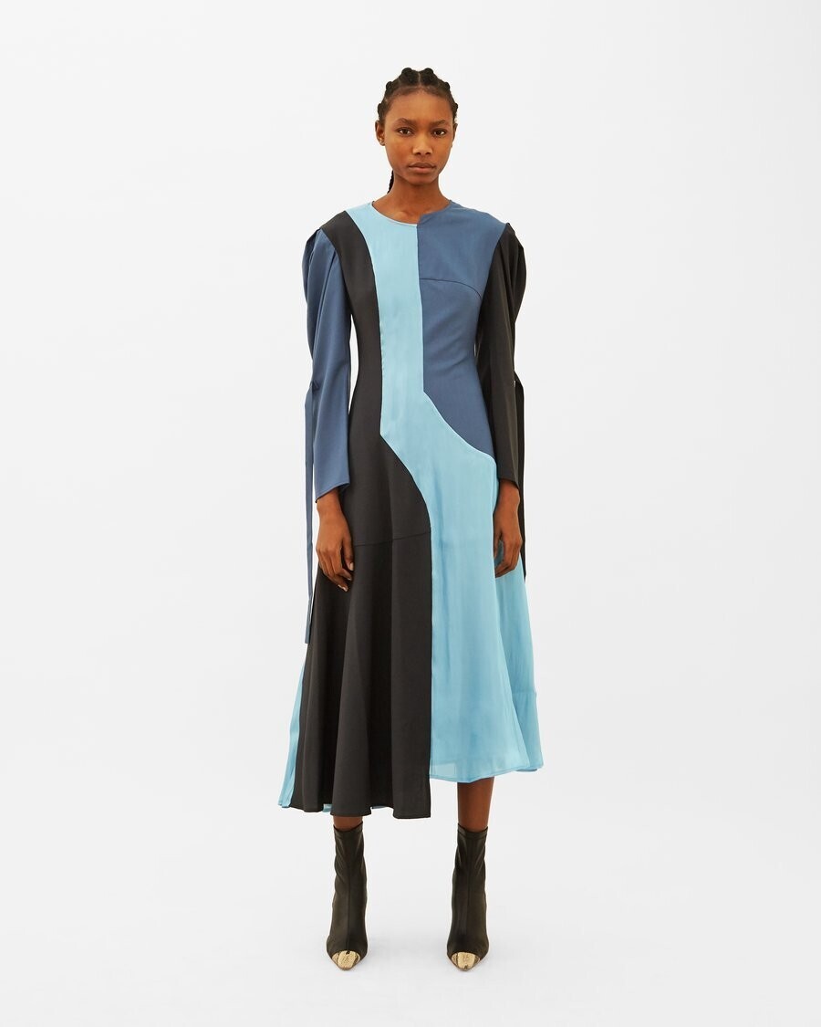 REJINA PYO Tanika Dress Fluid Voile Light Blue Mix