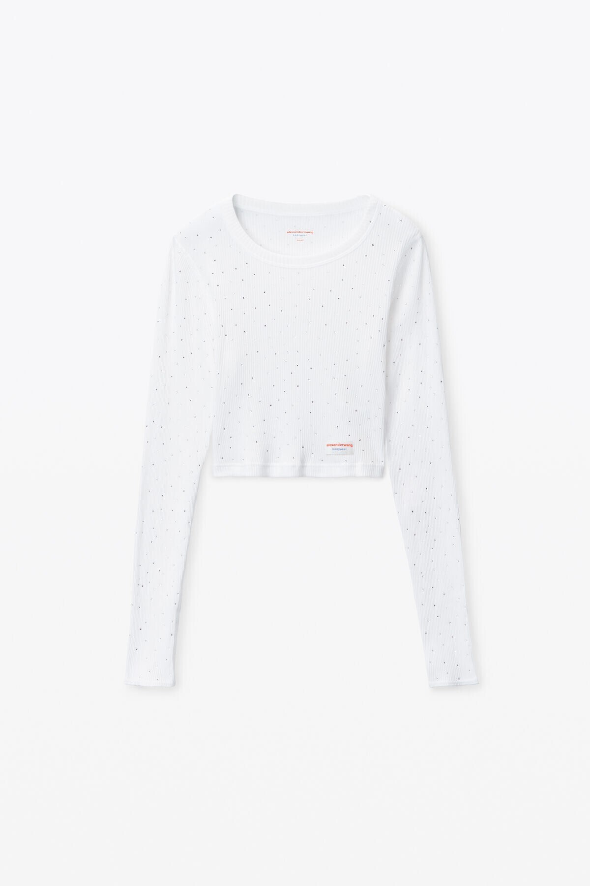 Alexander Wang クリスタル ホットフィックス ロングスリーブ クロップドtシャツ
