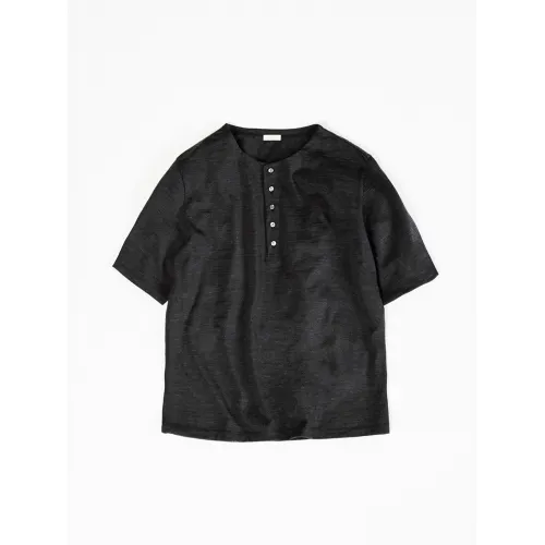 LIDNM Wool Jersey Henley T-Shirt