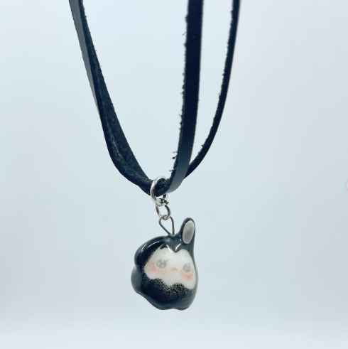 Sugar Scoop Yin-Yang Leather Choker Necklace