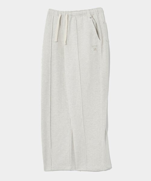 SATUR Classic Logo Sweatpants Melange Oatmeal