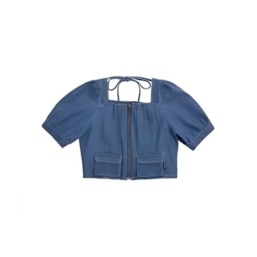 Boka nii スクエアネックデニムトップス
