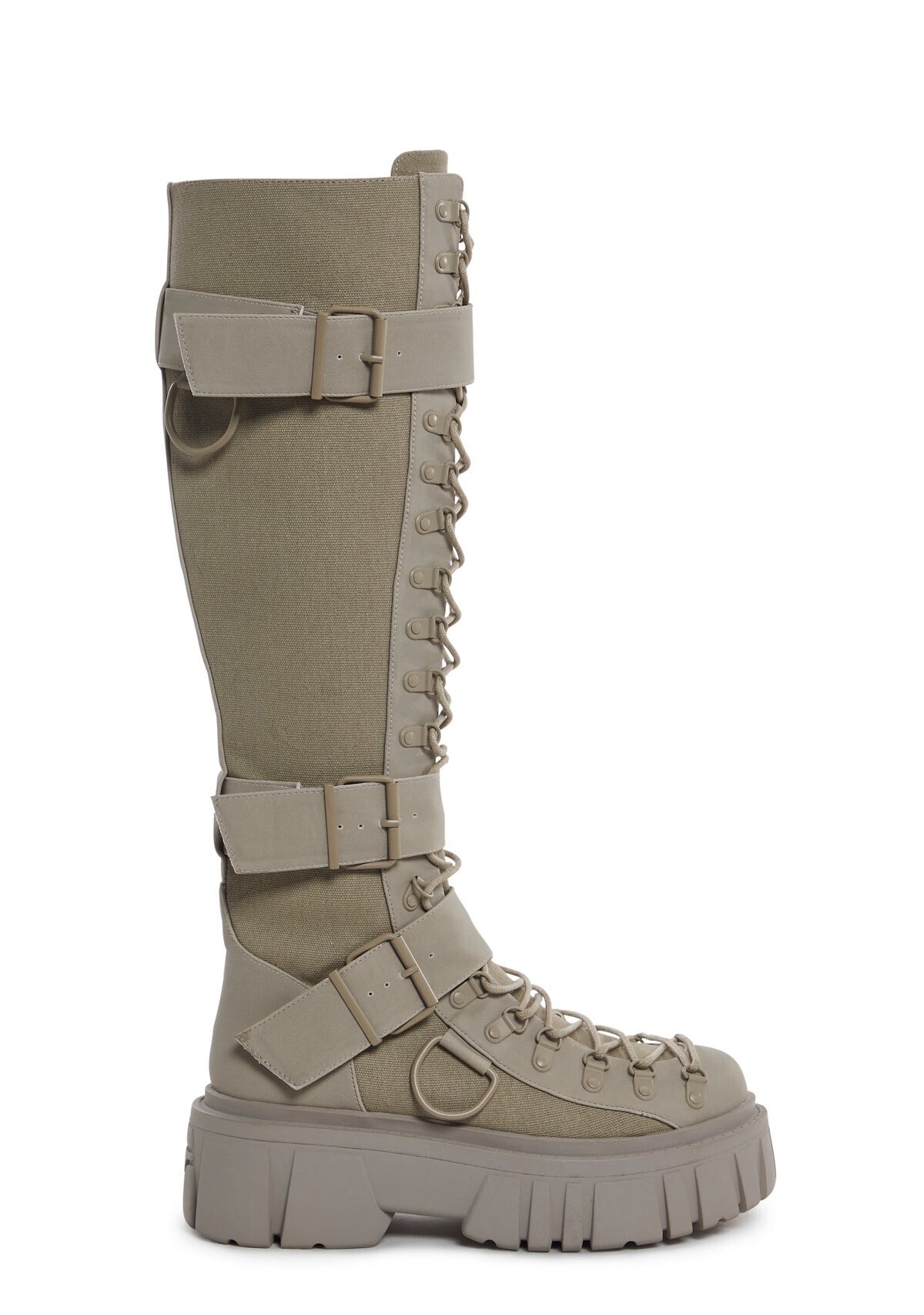 CLUB EXX LOW TRAITOR KNEE HIGH BOOTS - LIGHT GRAY