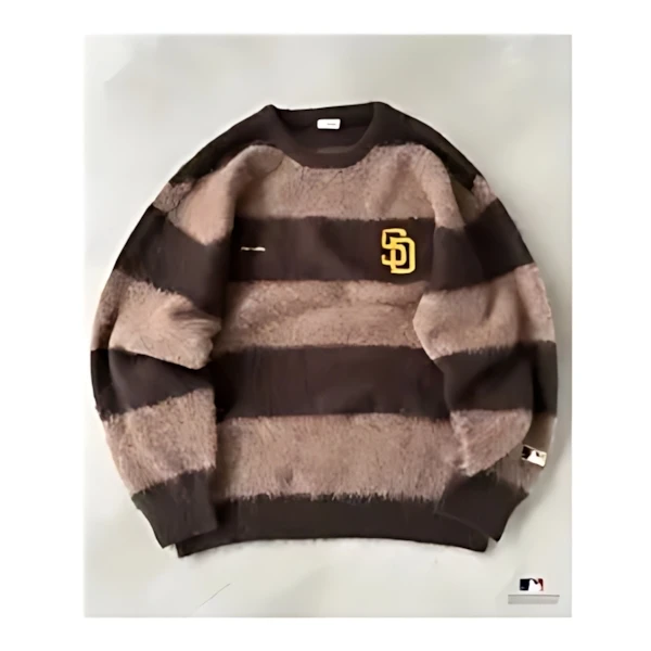 Perushu × MLB モヘアタッチボーダーニット
