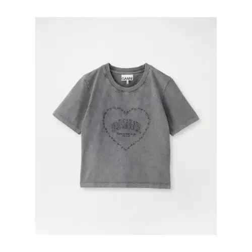 GANNI Heavy Cotton Jersey Heart Small T-Shirt