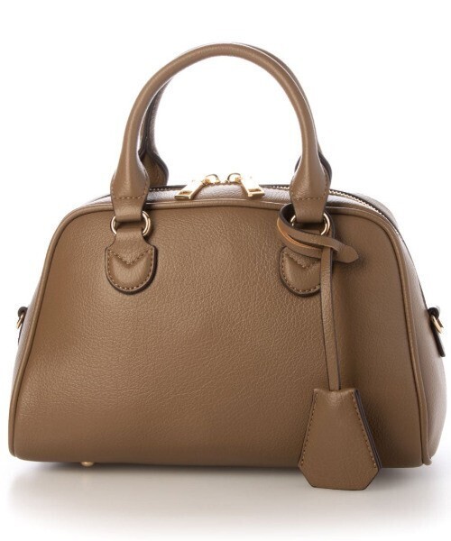 cachecache シボフェイクレザー2wayボストンバッグ