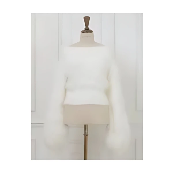 MISTREASS Glimmer Shaggy Volume Sleeve Knit Top