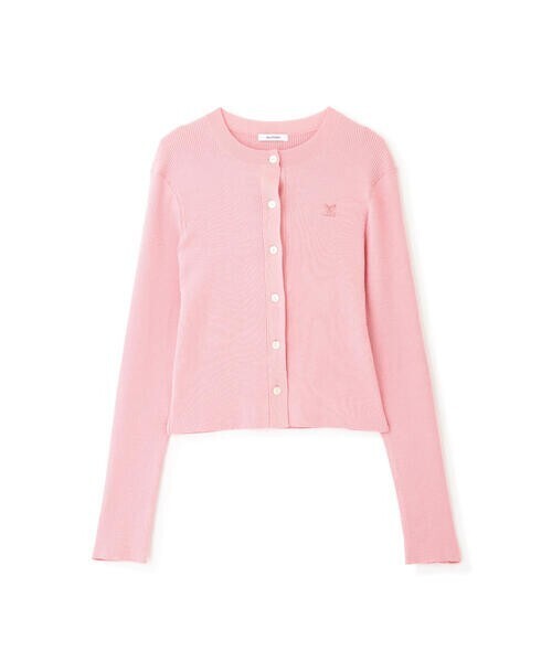 JILL STUART UV加工クルーネックリブカーディガン