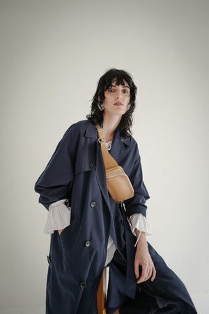 CLANE BACK FRILL TRENCH COAT
