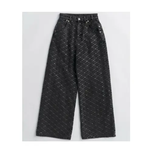 MAISON SPECIAL Diamond Beads Embroidery Denim Pants