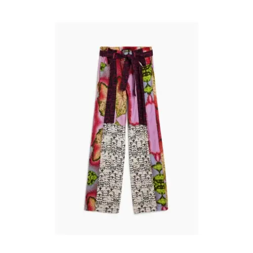 Desigual パッチ付きフルイドパンツ