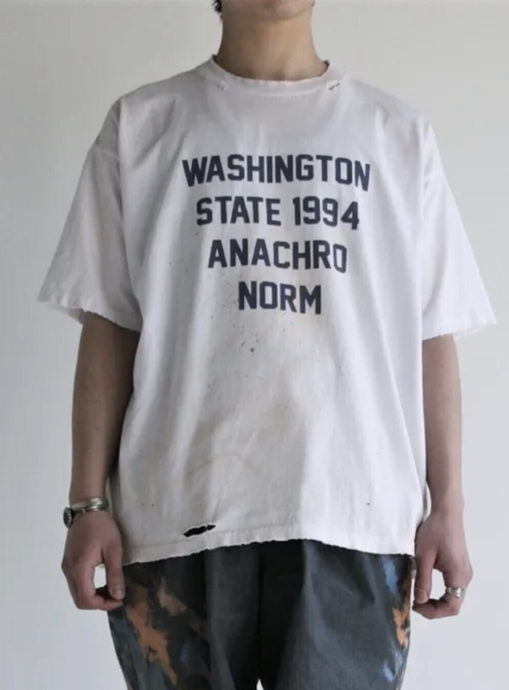 ANACHRONORM WASHINGTON DAMAGED PRINT T-S