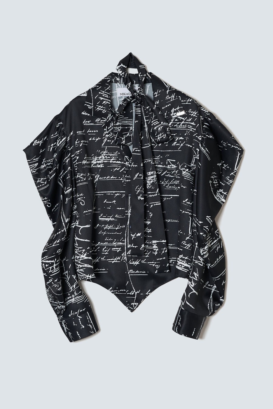 MIKAGE SHIN Text Bowtie Power Shirt