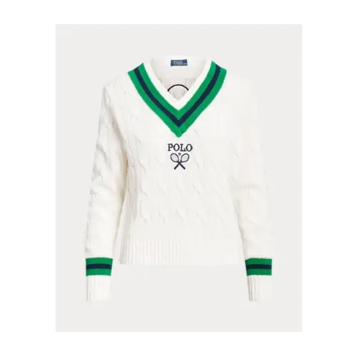 POLO RALPH LAUREN Wimbledon Cable Cotton Cricket Jumper