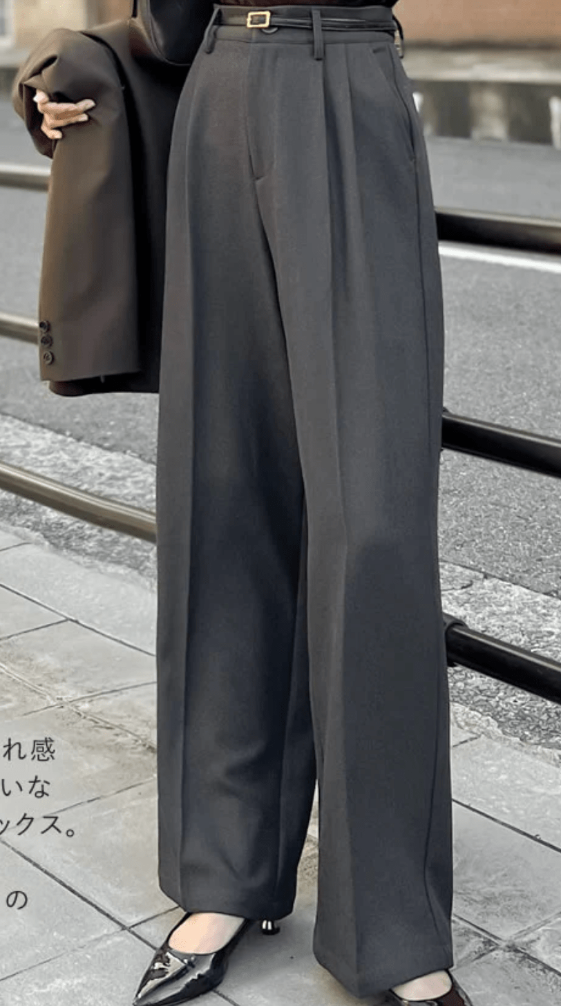 リエディ 微起毛ツイルダブルタックルーズパンツ