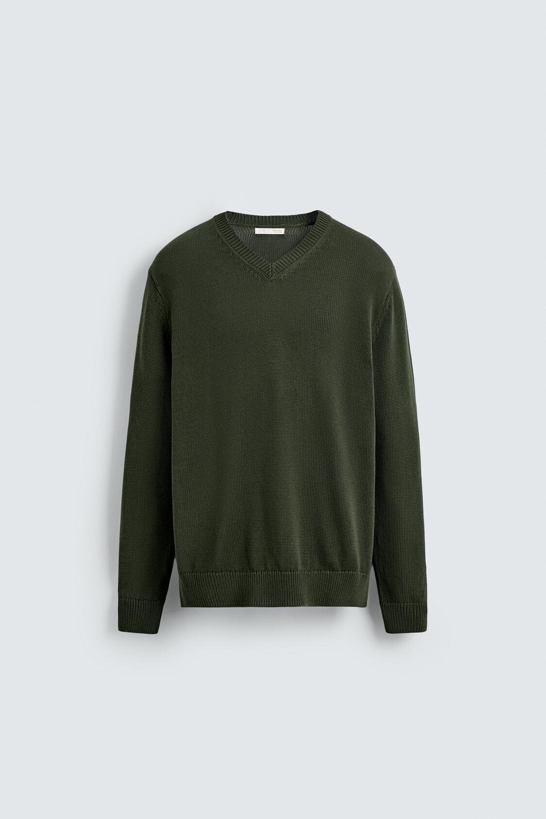 ZARA COTTON V-NECK SWEATER