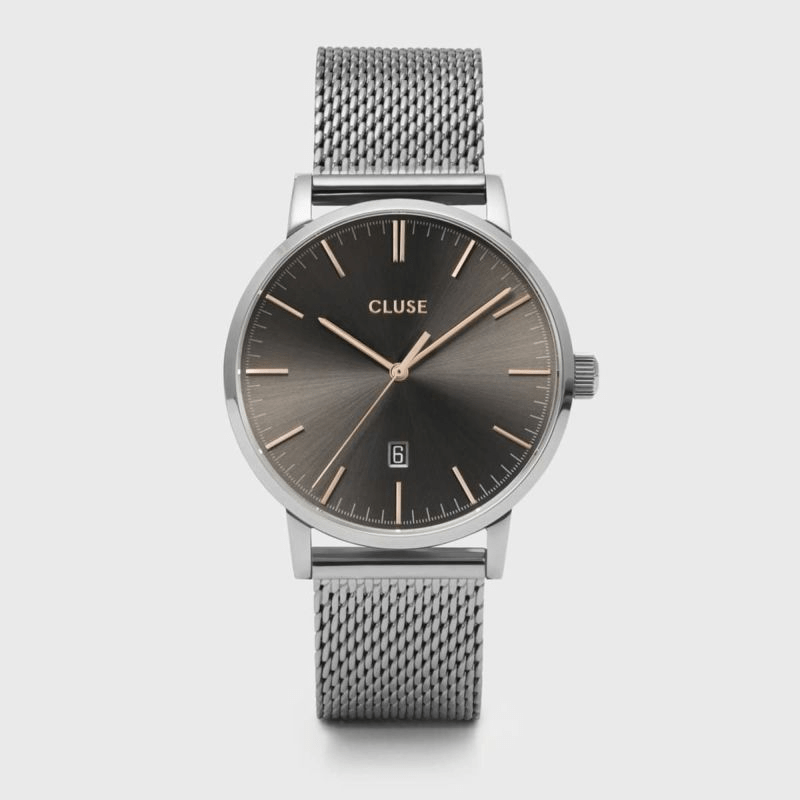CLUSE アラヴィス メッシュ シルバー ダークグレー / シルバー　CLUSE/クルース/時計