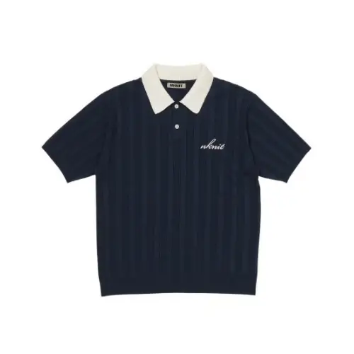 NKNIT mix gauge logo KNIT shirts