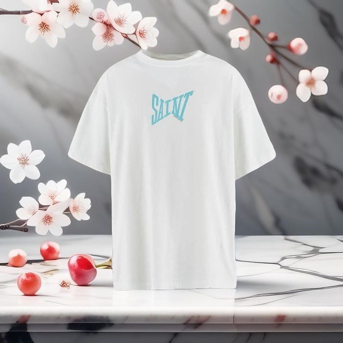 Saint Mxxxxxx Ribon Saint S/S T-shirt White Blue
