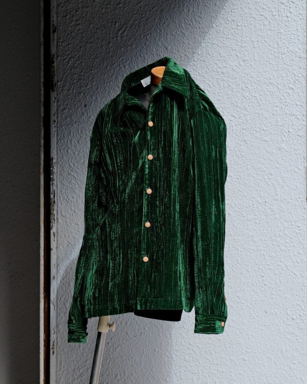 Sefr LOU OVERSHIRTS “BOTTLE GREEN VELVET”