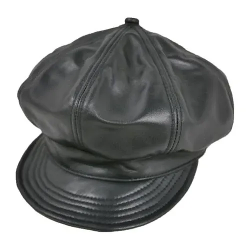 Schott LEATHER NEWSBOY CAP