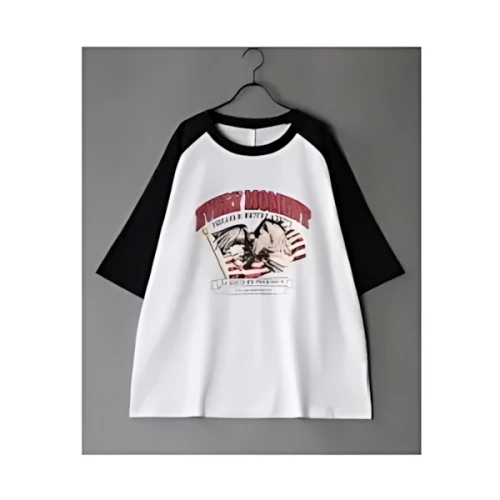 SITRY Big silhouette vintage print Ringer T-shirt