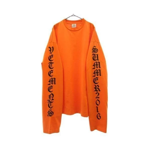 VETEMENTS アームプリントロングスリーブオーバーサイズカットソー