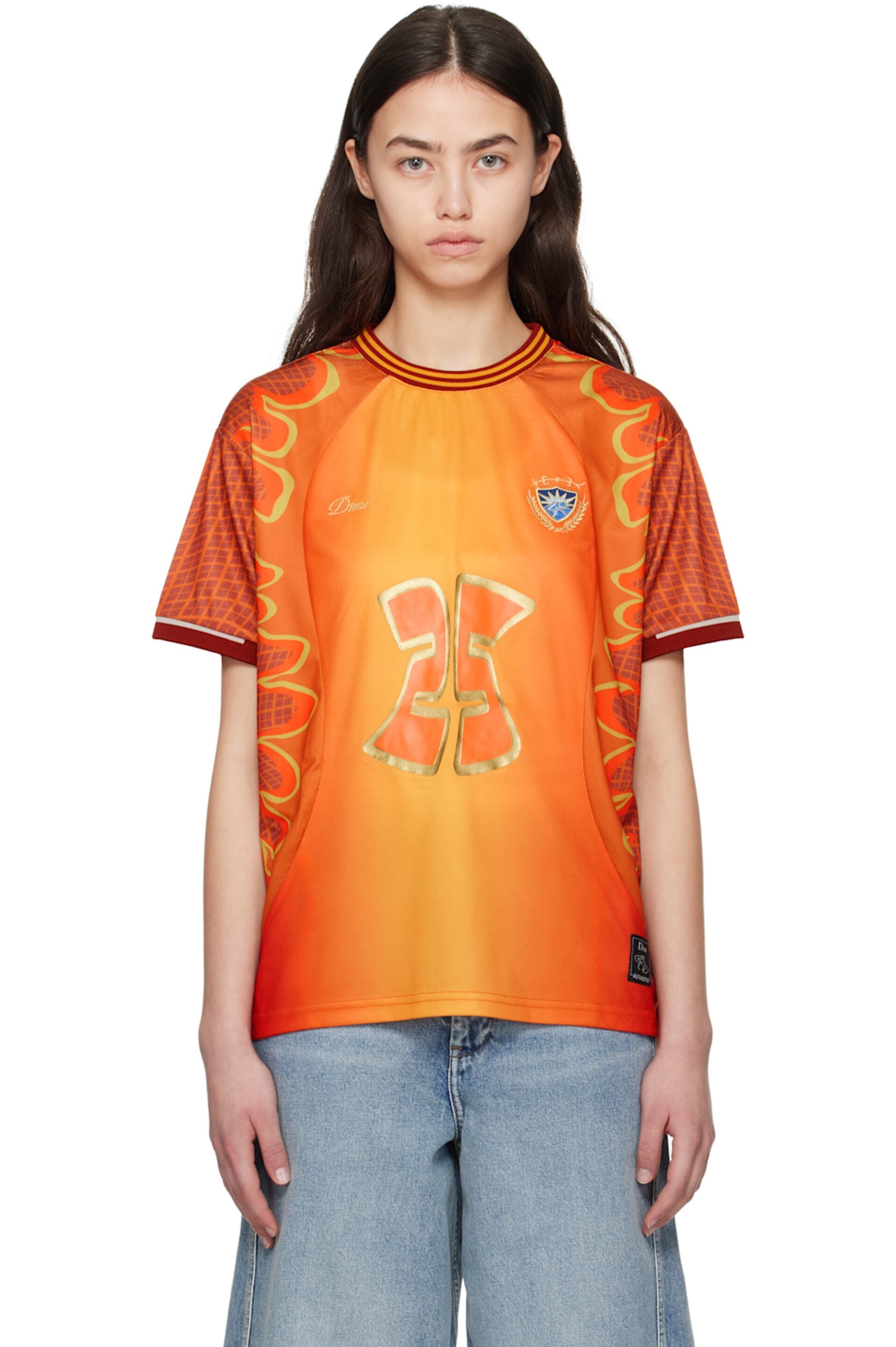 DIME オレンジ Holy Flame Jersey トップス