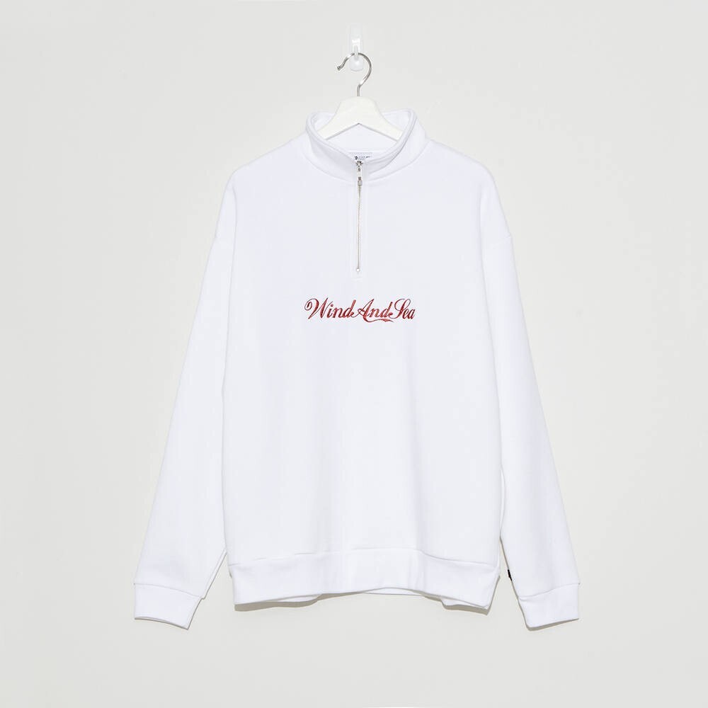 WIND AND SEA WDS HALF ZIP SWEAT SHIRTWHITE""