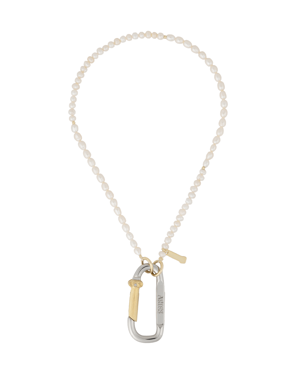 Aries mini carabiner pearl necklace