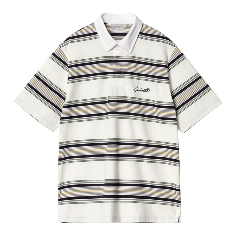 carhartt WIP S/S GAINES RUGBY SHIRT - Gaines Stripe, Wax