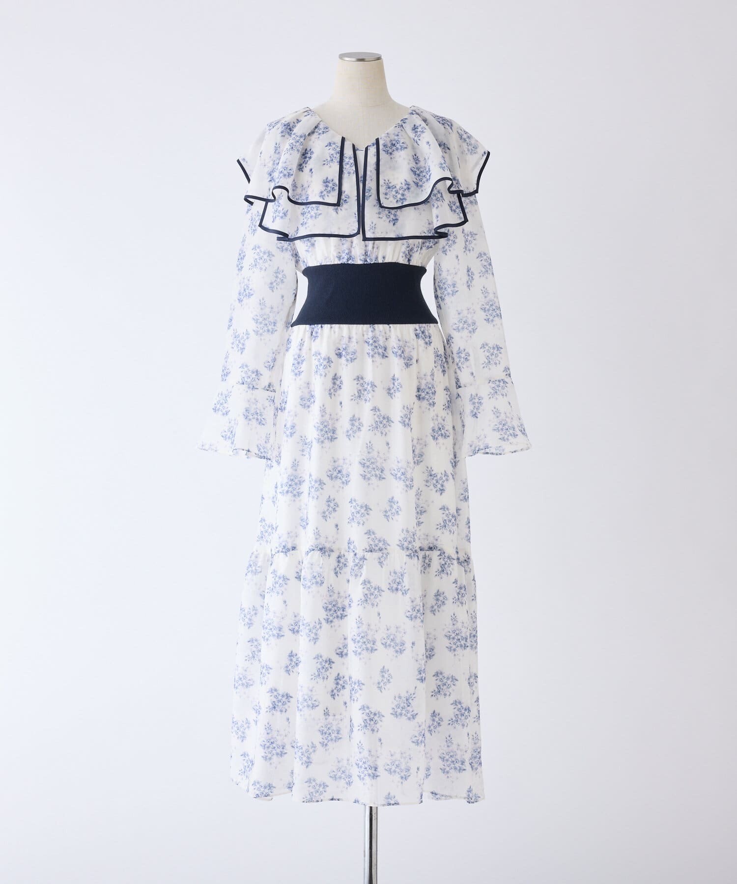 one after another NICE CLAUP 花柄シフォンワンピース